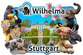 Holzmagnet Wilhelma Seerosenteich Tiere