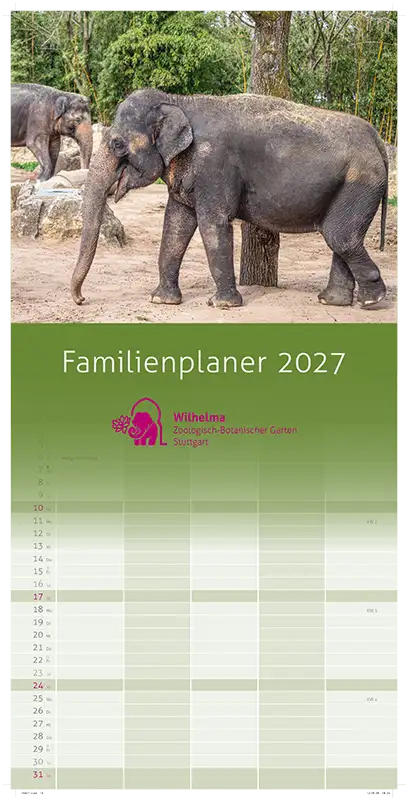 Kalender Familienplaner 2027 der Wilhelma